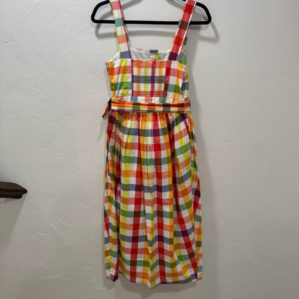 NWT Christopher John Rogers X Target Gingham Plaid Dress Colorful Belt Women's 0 - Picture 12 of 16